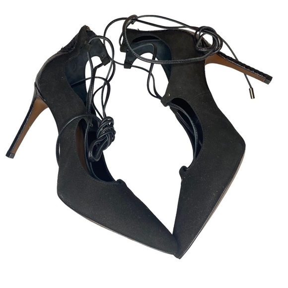 NEW Donald J Pliner Black Pella Leather Suede Pointed Toe Heels Size 9.5 shoes - Picture 5 of 13